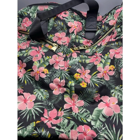 MADDEN Girl Floral Tropical Hibiscus Nylon Weekender Bag, EUC - Picture 2 of 12